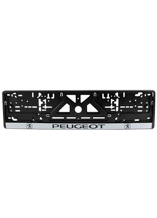 Рамка номера peugeot "книжка" із сірою смугою