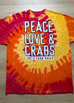 Футболка тай-дай joe's crab shack унисекс xl peace love &amp; crabs