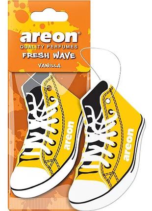 Освіжувач сухий лист кеди - "areon" - fresh wave - vanilla (ваніль) (10шт/360ящ)