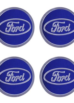 Наклейка на ковпаки ford (60мм) синя (4шт)