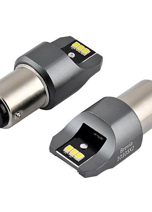 Світлодіод 12/24v t25/5 білий p21/5w 6x3020smd 330lm 6000k "brevia" canbus №10103 (2шт)