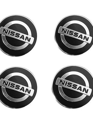 Наклейка на ковпаки nissan (90мм) чорна (4шт)