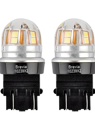 Світлодіод 12/24v p27/7(3157) білий p27/7w 6x2835smd 330lm 6000k "brevia" canbus №10239 (2шт)
