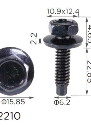 Гвинт h2210 з шайбою chrysler m6 (6025329) ( уп. 100 шт.)