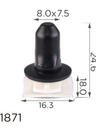 Кліпси c1871 молдингу порогів/крило vw, audi, seat, skoda (3c0853585, 15161) ( уп. 100 шт.)