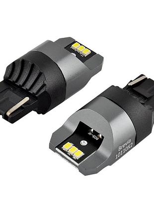 Світлодіод 12/24v t20 білий w21w 6x3020smd 330lm 6000k "brevia" canbus №10110 (2шт)