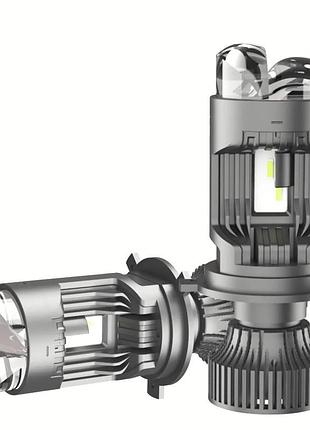 Лампа led міні лінзи h4 d35мм 90/130w 10000/14000lm 6500k 3570*5 chip allseason 12v "m01q"