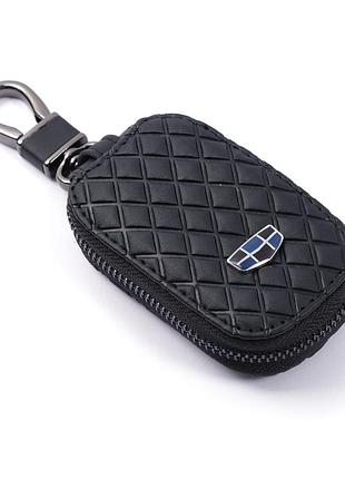 Чохол для ключів з карабіном geely (екошкіра) ромб