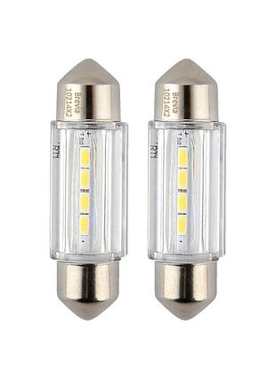 Світлодіод 12-24v т11 36мм білий c5w(c10w) 4x12835smd 180lm 6000k "brevia" canbus №10214 (2шт)