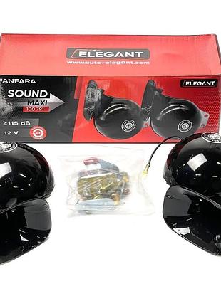 Сигнал 12v равлик 1контактний ø115mm "волга" "еlegant" 100791 чорний (10шт/ящ)