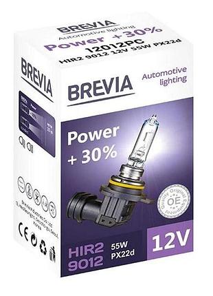 Лампа 12v hir2/9012 55w + 30% "brevia" (1шт) (12012pc) (10шт/уп) (200шт/ящ)