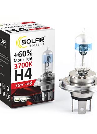 Лампа 12v h4 60/55w + 60% starlight "solar" (1шт) (1234) (10шт/уп)