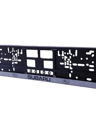 Рамка номера subaru "книжка" із сірою смугою