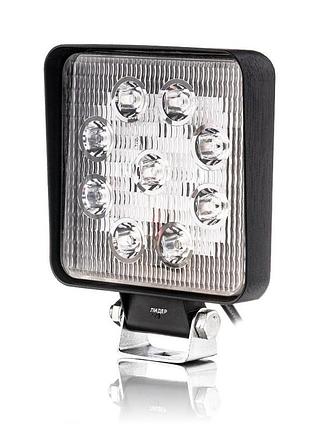 Фара-led квадрат 27w 105*126*20mm (3w*9) 10-30v дальнє/spot (002 b 27w) (1шт) - плоский 3375
