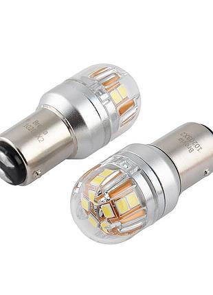 Світлодіод 12/24v t25/5 білий p21w/5 15x2835smd 330lm 6000k "brevia" canbus №10203 (2шт)