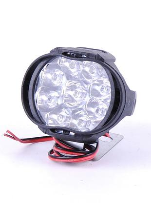 Фара-led круг-міні 15w (1.1w*9) 12v 60*50*45mm дальнє/spot (2шт/уп) (пластик.корпус) 9 led min