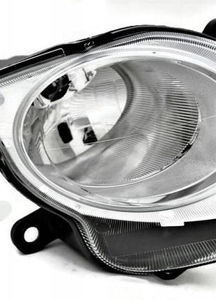 Фара передняя fiat 500 2007-2017, левая, механическая регулировка, без ламп (h1/w21/5w), с блоком дальнего света, depo,