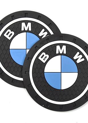 Килимки в підстаканник антиковзаючі bmw 7см 2шт