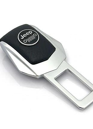 Заглушка ременя безпеки метал "jeep" (1шт) цинк.сплав + шкіра (тип №2)