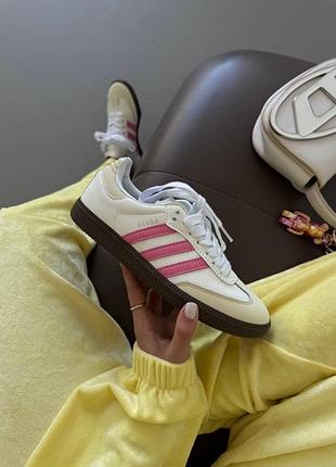 Кросівки жіночі adidas samba white pink beige