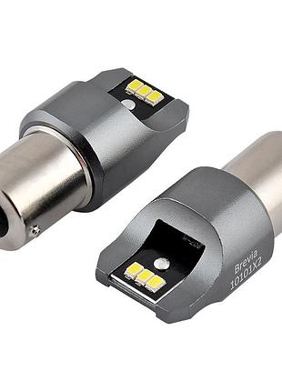 Світлодіод 12/24v t25 білий p21w 6x3020smd 330lm 6000k "brevia" canbus №10101 (2шт)