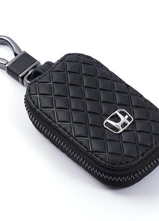Чохол для ключів з карабіном honda (екошкіра) ромб