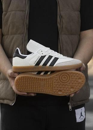 Кроссовки мужские adidas samba humance white black