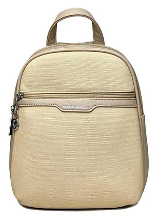 Качественный рюкзак искусственная кожа бежевый арт.hs382-1 l.beige karlos marconi (китай)