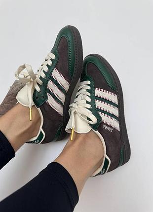 Кроссовки женские adidas samba x notitle green brown