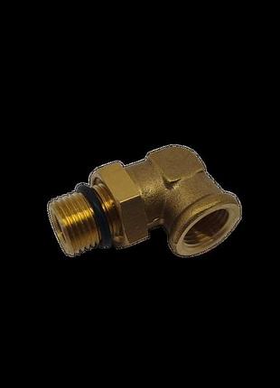 Фітінг кутовий латунь m22x1.5mm різьба зовнішня m16x1.5mm різьба внутрішня