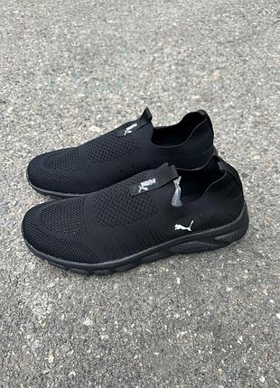 Мокасины puma текстильные черные 39