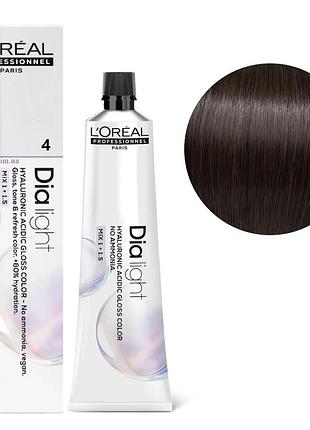 Гель-фарба безаміачна тонувальна l'oreal professionnel paris на кислотній основі dia light 5 світлий шатен 60 мл