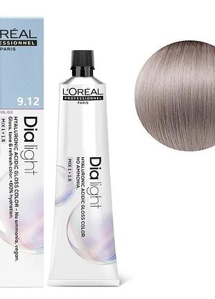 Гель-краска безаммиачная тонирующая l'oreal professionnel paris на кислотной основе dia light 9.12