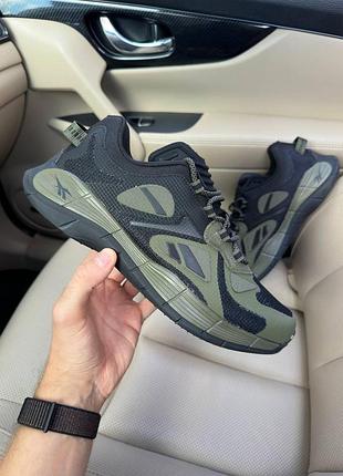 Мужские черные кроссовки reebok zig kinetica black khaki х рибок 42