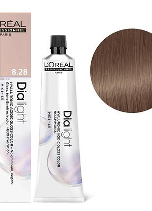 Гель-краска безаммиачная тонирующая l'oreal professionnel paris на кислотной основе dia light 8.28 светлый перламутровый блондин мокка 60 мл