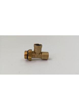 Фітінг трійник вертикальний латунь 2xd12mm аварійне m22x1.5mm різьба зовнішня