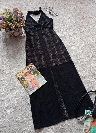 Жіноча вечірня сукня guess з мереживом чорна