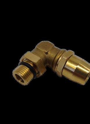 Фітінг кутовий латунь d10mm аварійне розбірне + контр гайка m22x1.5mm різьба зовнішня