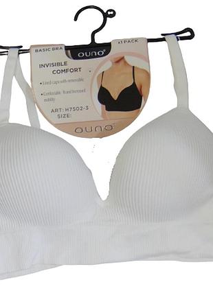 Топ - бюстгальтер рубчик ouno 75083 4xl-5xl белый