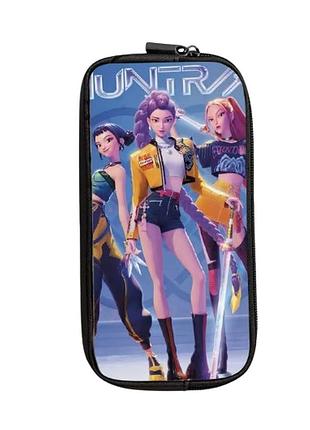 Детский нейлоновый школьный пенал кейпоп охотники на демонов kpop demon hunters