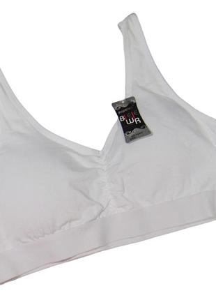 Топ - бюстгальтер хлопок 3xl-4xl белый biweier 0803