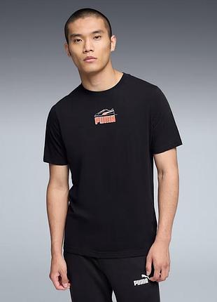 Puma бавовна футболка чорний m, l