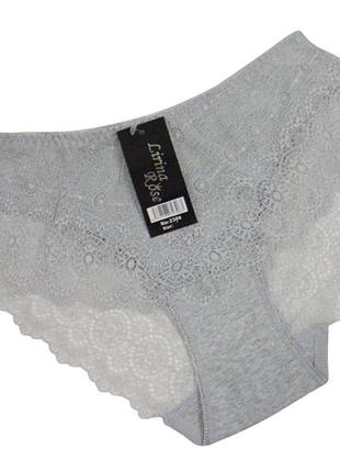 Мереживні трусики рубчик lirina rose 2306 3xl сірі