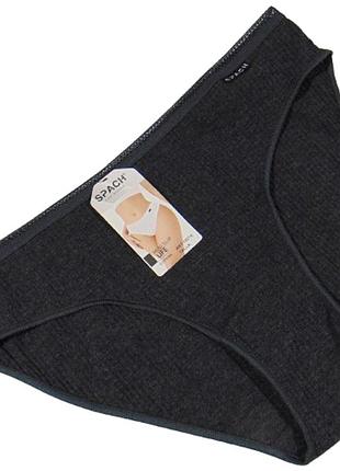 Трусики сліпи в рубчик бавовна l-xl темно-сірі spach 10216