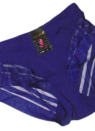 Бесшовные трусики слипы с сеточкой 2xl синие lulola 1081