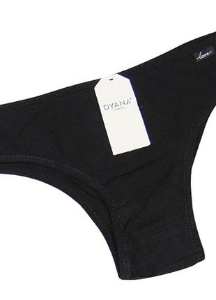 Трусики хлопковые в рубчик l-xl черные dyana 6403