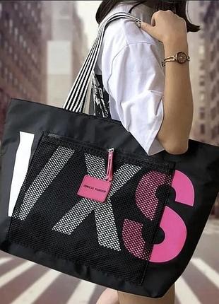 Стильна сумка-шопер victoria's secret (vxs), містка жіноча сумка