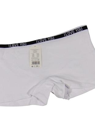 Трусики шортики хлопковые в рубчик l-xl белые dyana 10304