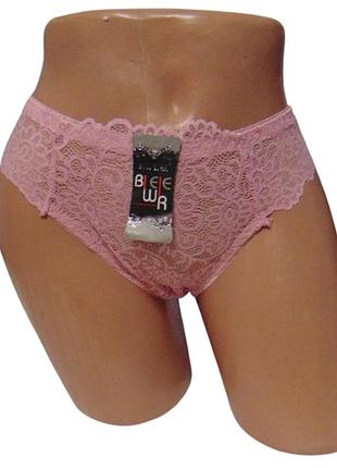 Кружевные трусики хлопок biweier 3xl розовые 501