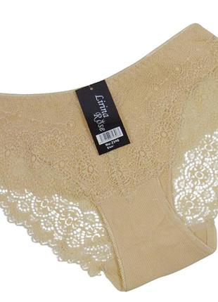 Мереживні трусики рубчик lirina rose 2306 3xl бежеві